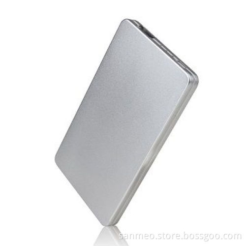 Fashionable Actual 3,000mAh Slim Power Bank with Metal Surface/Card Size, Lightweight, Portable